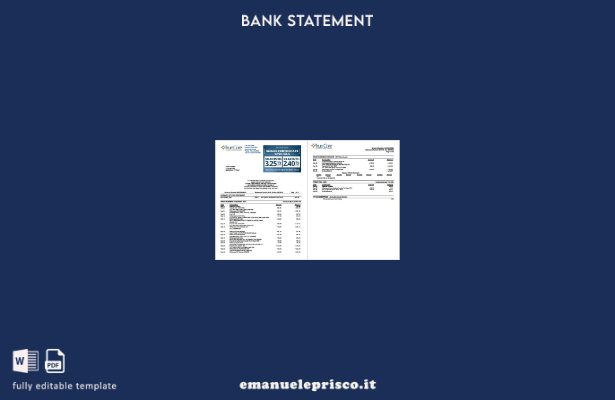 modello di pagine di parole dell'estratto conto della Federal Credit Union USA T